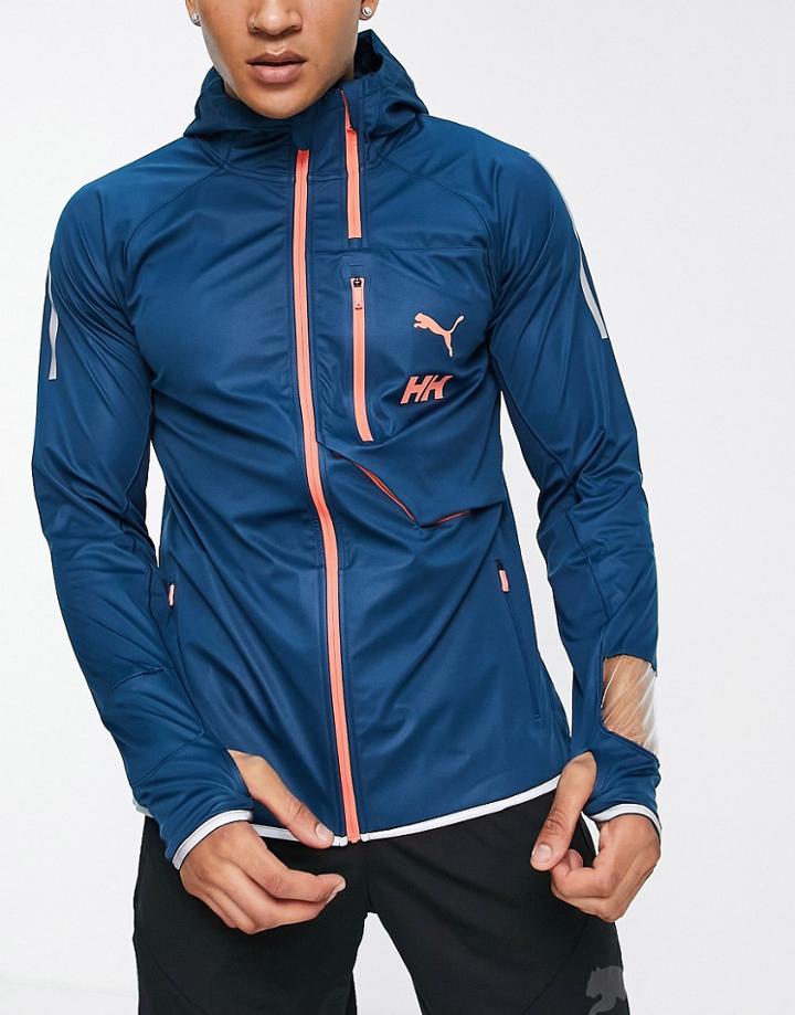 Puma X Helly Hansen Running Jacket In Navy