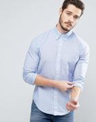 Abercrombie & Fitch Poplin Shirt Muscle Slim Fit In Blue - Blue