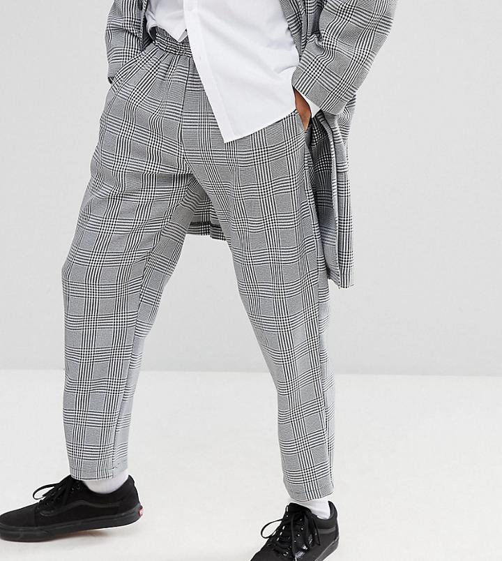Milk It Cropped Pants In Check - Gray