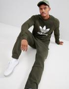 Adidas Originals Trefoil Sweat In Green Dm7834 - Green