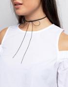 Limited Edition Wrapped Fine Bow Choker Necklace - Black