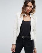 Vero Moda Faux Leather Jacket - White