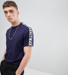 Fila T-shirt With Taping In Navy - Navy