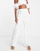 Jaded Rose High Waist Wide Leg Pants In White - Part Of A Set