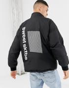 Sweet Sktbs Reversible Padded Jacket In Purple & Black - Purple