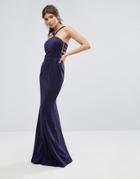 Forever Unique Racer Waisted Maxi Dress - Blue