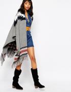 Paul And Joe Sister Mohican Poncho In Stripe - Gray