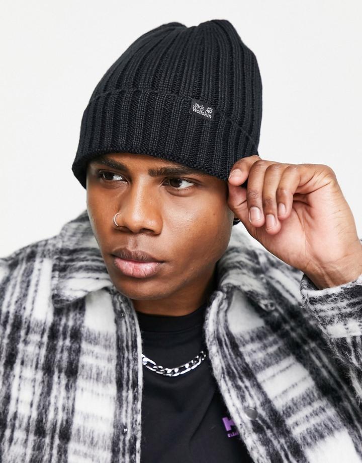 Jack Wolfskin Stormlock Rip Beanie In Black
