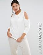 Pink Clove Cold Shoulder Sweatshirt - Cream