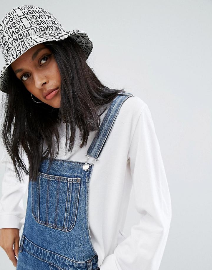 Kangol Bucket Hat With All Over Logo - White
