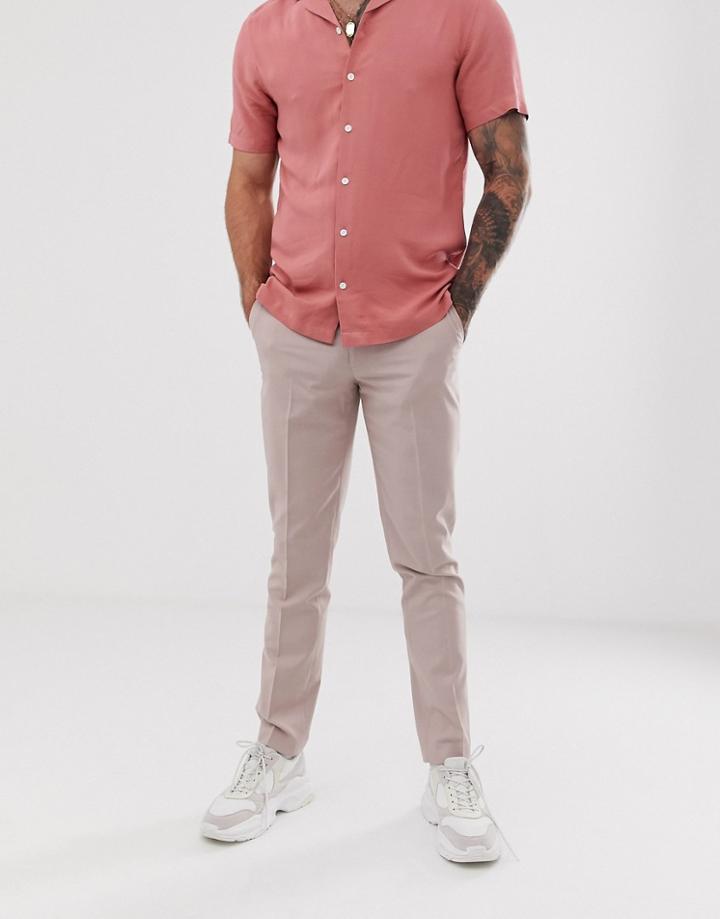Asos Design Skinny Smart Pants In Mink-pink