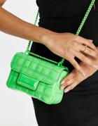 River Island Quilted Cross Body Bag In Bright Green