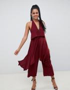 Asos Design Jumpsuit With Multi Layers - Red