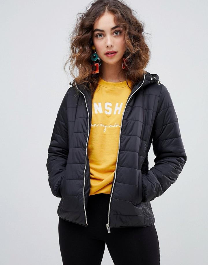 New Look Lightweight Padded Coat - Black