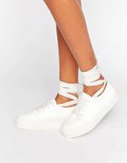 Asos Denver Tie Leg Sneakers - White