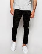 Hoxton Denim Skinny Jean Camo Black - Black
