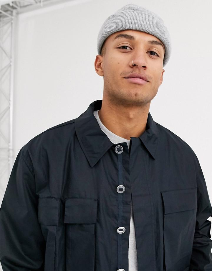 Asos White Lightweight Utility Jacket In Dark Navy