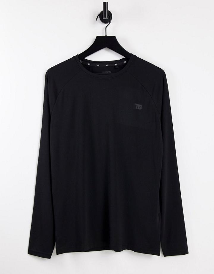 Threadbare Active Long Sleeve Training Top In Black