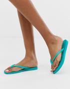 Havaianas Slim Flip Flops In Bright Turquoise-blue