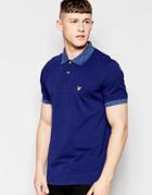 Lyle & Scott Space Dye Collar Polo Shirt - Blue