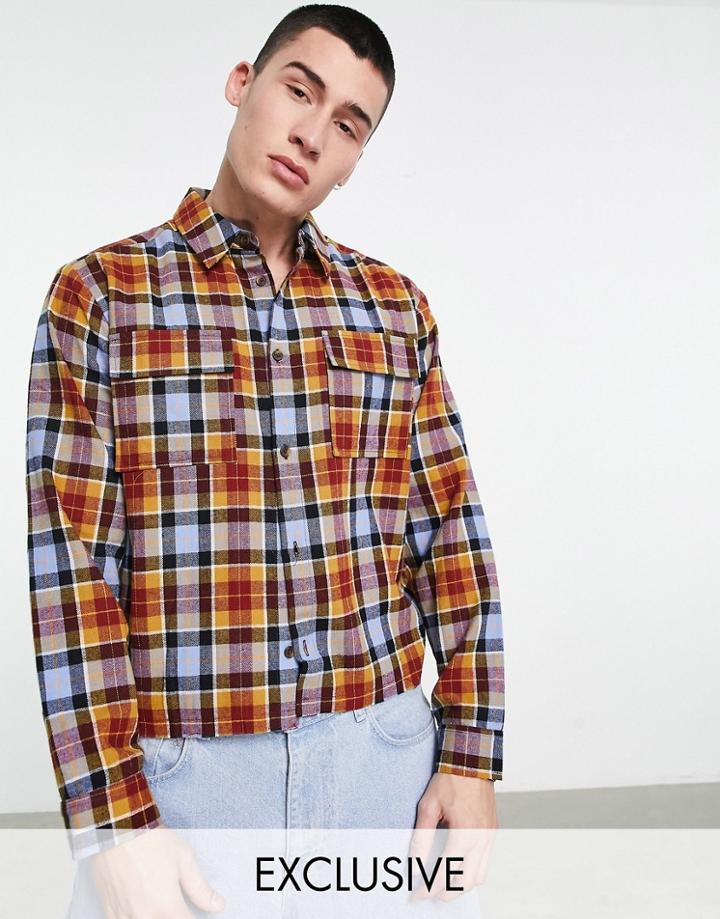 Reclaimed Vintage Inspired Shrunken Check Shirt-multi