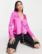 Never Fully Dressed Ruffle Blouse In Fuchsia Pink - Part Of A Set
