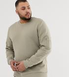 Asos Design Plus Sweatshirt With Ma1 Pocket In Green