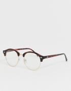 Jeepers Peepers Round Clear Lens Glasses In Tort-brown