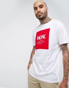 Wood Wood T-shirt With Large Square Logo - White