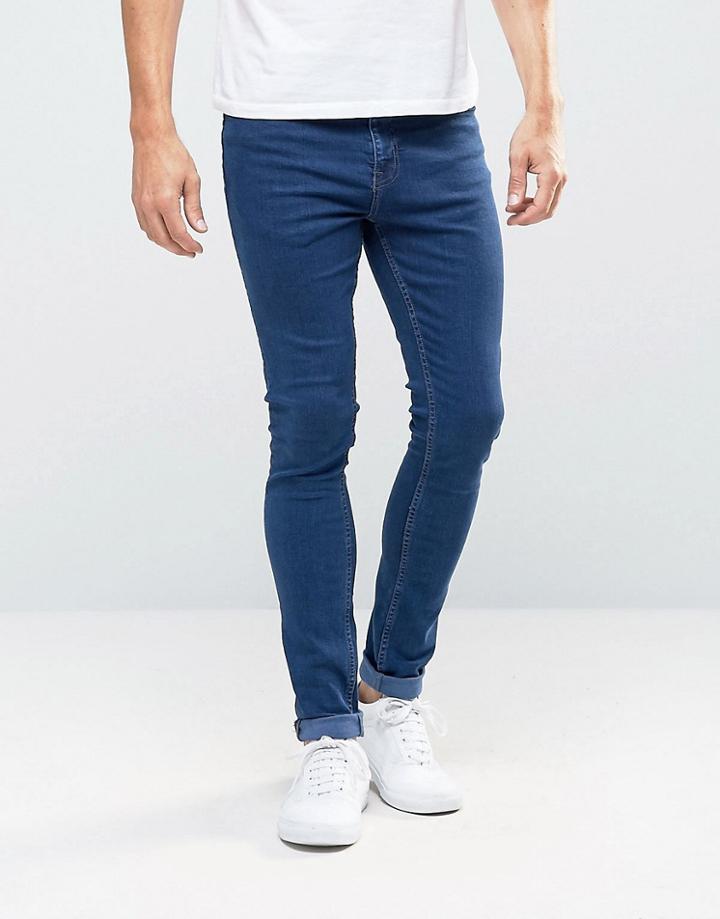 New Look Super Skinny Jean In Dark Blue - Blue