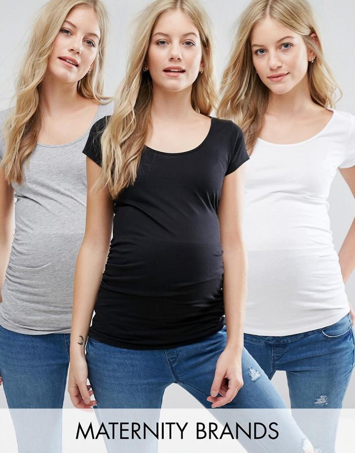 New Look Maternity 3 Pack Short Sleeve Top - Multi