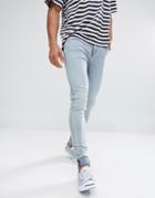 Cheap Monday Him Spray Super Skinny Jeans Stoned - Blue