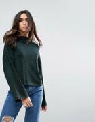 Asos Sweater In Metallic With Wide Sleeves - Green