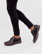 Base London Kent Brogues In Hi Shine Bordo-brown