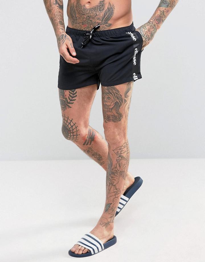 Ellesse Swim Shorts In Black With Taping - Black