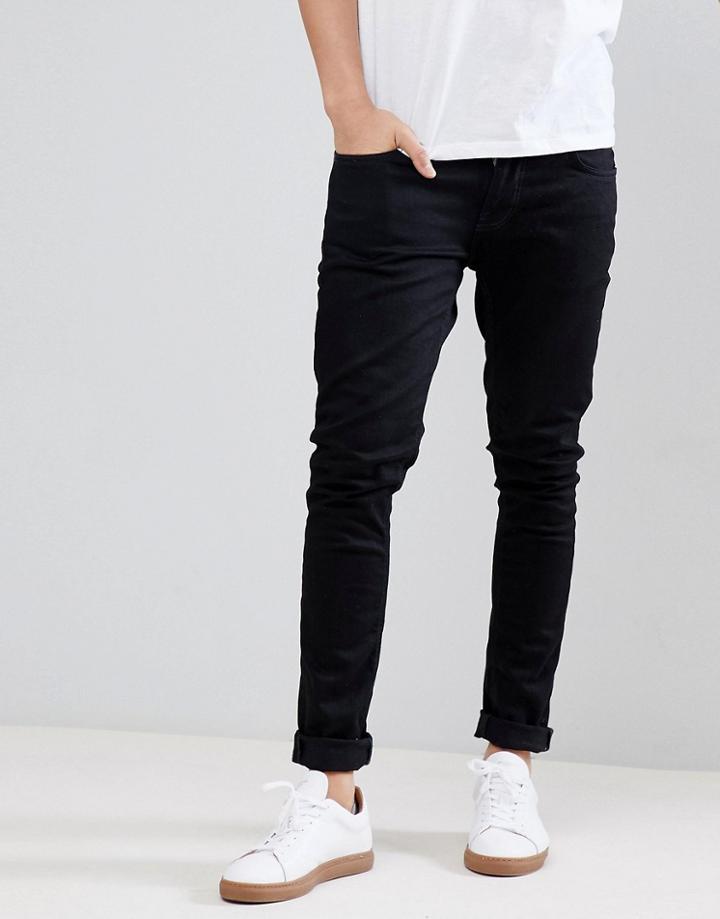 Nudie Jeans Co Tight Terry Jeans In Deep Black - Black