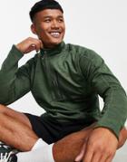 The North Face Canyonlands Quarter Zip Fleece In Khaki-green