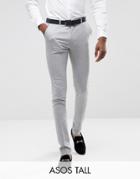 Asos Tall Super Skinny Smart Pant In Gray - Gray