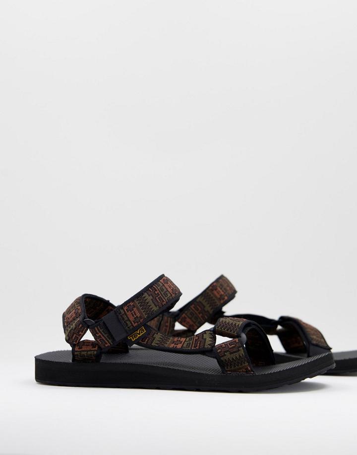 Teva Original Universal Sandals In Printed Orange-grey