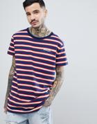 Rollas Stripe Logo T-shirt - Navy
