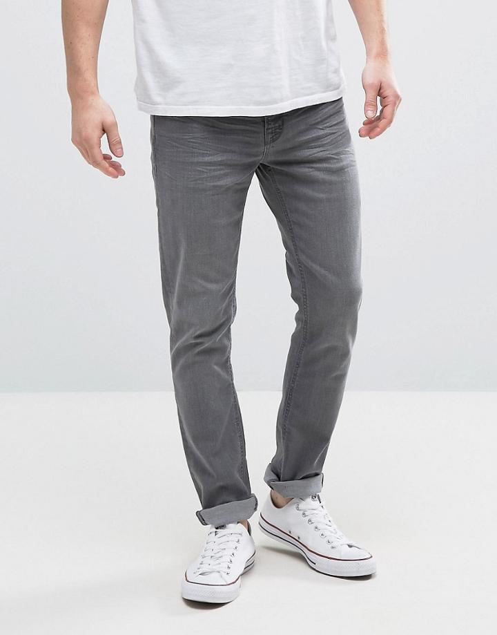 Hoxton Denim Washed Gray Skinny Jeans - Gray
