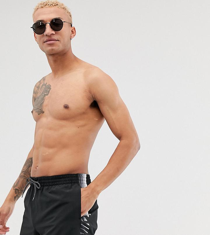 Nike Swimming Volley Super Short Swim Short In Black With Retro Stripe