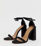 Asos Design Highlight Barely There Block Heeled Sandals - Black