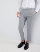 Burton Menswear Smart Cropped Pants In Gray Check - Gray