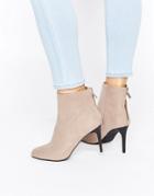 New Look High Ankle Heeled Boot - Gray