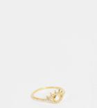 Reclaimed Vintage Inspired Ring With Faux Opal Eye In Gold Plated Sterling Silver