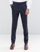 Hart Hollywood By Nick Hart Skinny Smart Pants In Flannel - Navy