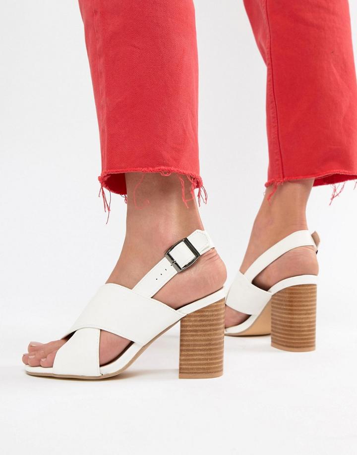 Park Lane Block Heeled Sandals-white