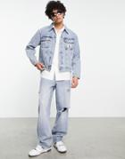 Calvin Klein Jeans Regular 90s Fit Denim Jacket In Light Wash-blue