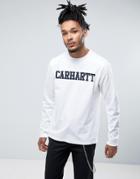 Carhartt Wip Long Sleeve College Regular Fit T-shirt - White